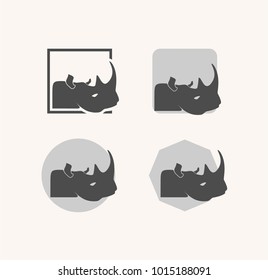 Rhino logo template design. flat style for brand t shirt. Vector illustrator eps.10