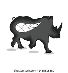 Rhino logo template design. flat style for brand t shirt. Vector illustrator eps.10