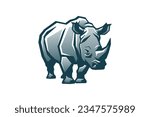 Rhino logo template design vector