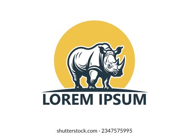 Rhino logo template design vector