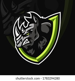 Plantilla de logotipo rinoceronte Esport