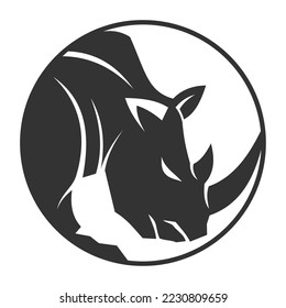 Rhino logo template Icon Illustration Brand Identity isolated