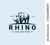 Rhino logo template premium vector