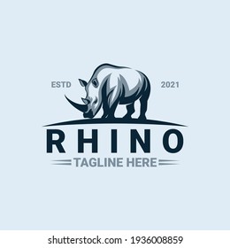 Rhino logo template premium vector