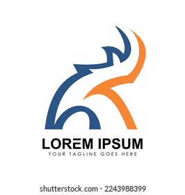 Rhino Logo Template vector Icon Sign illustration in white background isolated