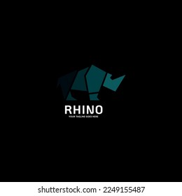 plantilla de arte vectorial del logotipo del rinoceronte.