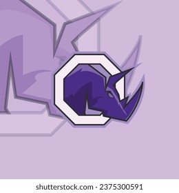 Rhino logo vector design, head rhino simple icon