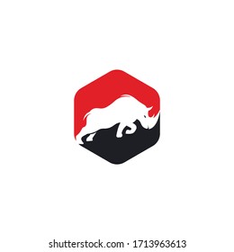 Rhino logo vector design. Rhinos logo for sport club or team. Angry Rhino logo