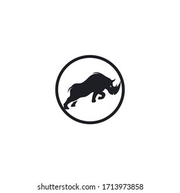 Rhino logo vector design. Rhinos logo for sport club or team. Angry Rhino logo