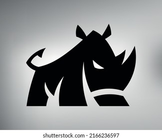 rhino logo. vector drawing of a cute rhinoceros. rhinoceros tattoo sketch