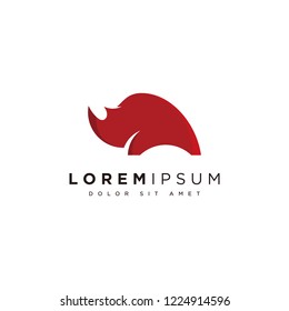 Rhino logo vector, golden circle of rhino logo type