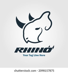 rhino logo vector illustration. Can be used for mascots, safari park brands, company logos and others.