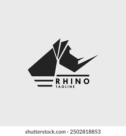 rhino logo vector illustration design