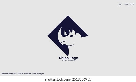 Rhino logo vector illustration and template logo design