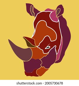 Vector con logotipo rinoceronte, perfecto para logotipo, ilustración, diseño, patrón, etc.