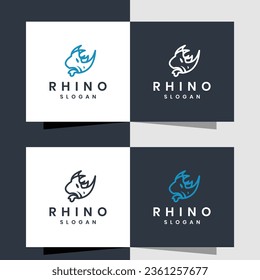 Rhino logo vector template .