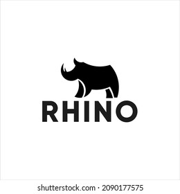 rhino logo vector, wild rhinoceros  animal  template