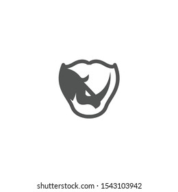 Rhino logotype, icon, vector illustration
