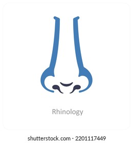 Rhino logy and nose icon concept