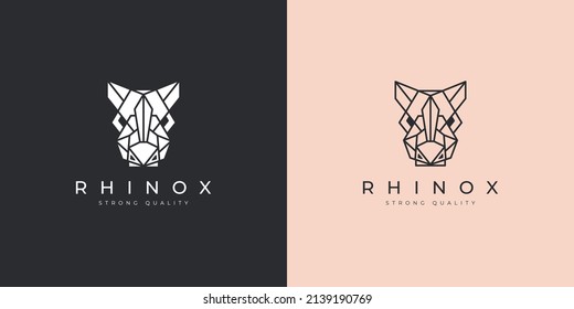 Rhino luxury geometric polygon logo