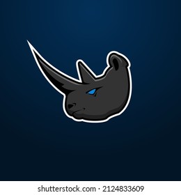 Rhino mascot in cartoon style. Could be used for gaming or e-sports team logo, sticker, and clip art