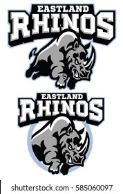 Rhino mascot charging