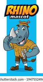 Rhino mascot design vector for zoo