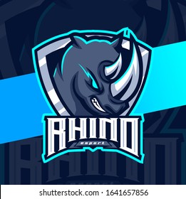 rhino mascot epsort logo design