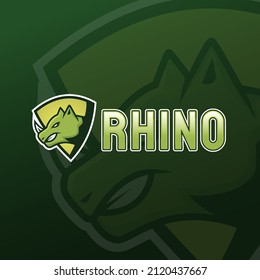 rhino mascot esport gaming logo