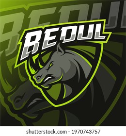 Rhino mascot esport logo cool esports logo for you game lovers, very easy to use or print