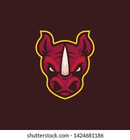 Rhino Mascot Esport Logo Design
