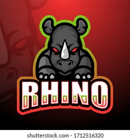 Rhino mascot esport logo design