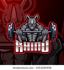 Rhino mascot gaming logo design