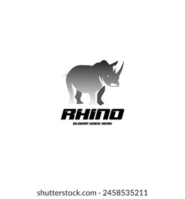 rhino mascot logo design vector with modern illustration