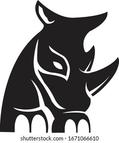 Logo de la mascota rinoceronte vector emblem