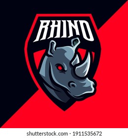 Rhino Mascot Logo Esport Illustration