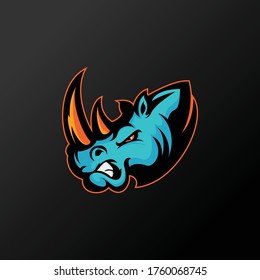 rhino mascot logo esports vector 