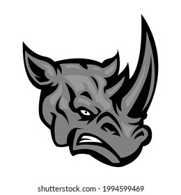 Rhino mascot logo sport team. Modern illustration concept for badge and emblem. mascot sport team badge design, Angry rhinos illustration. Rhinos head logo for sport team