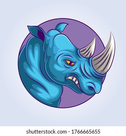 Rhino mascot logo vector illustration