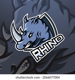 Rhino mascot logo, Vector illustration eps.10