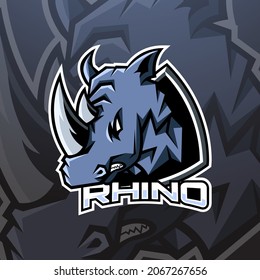 Rhino mascot logo, Vector illustration eps.10