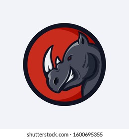 Rhino mascot sport design vector
