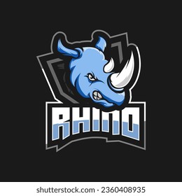 Rhino Mascot Sport Logo Vector Template