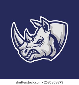 Rhino mascot sports logo, isolated vector illustration