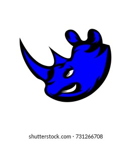 Rhino mascot. Vector illustration, sport logo template.