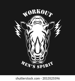 Rhino ,Men's Spirit Logo ,Vintage Style ,can be a logo or more