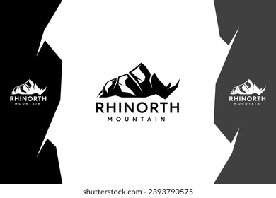 Rhino Mountain modern logo vector
