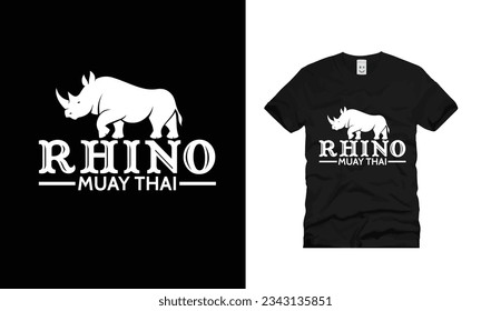 RHINO MUAY THAI logo t shirt design