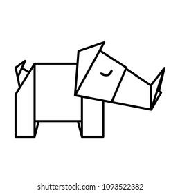 rhino origami paper animal