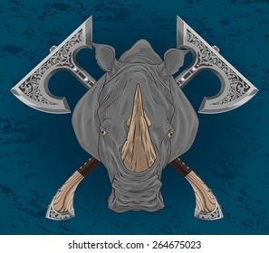 rhino ornamental axe